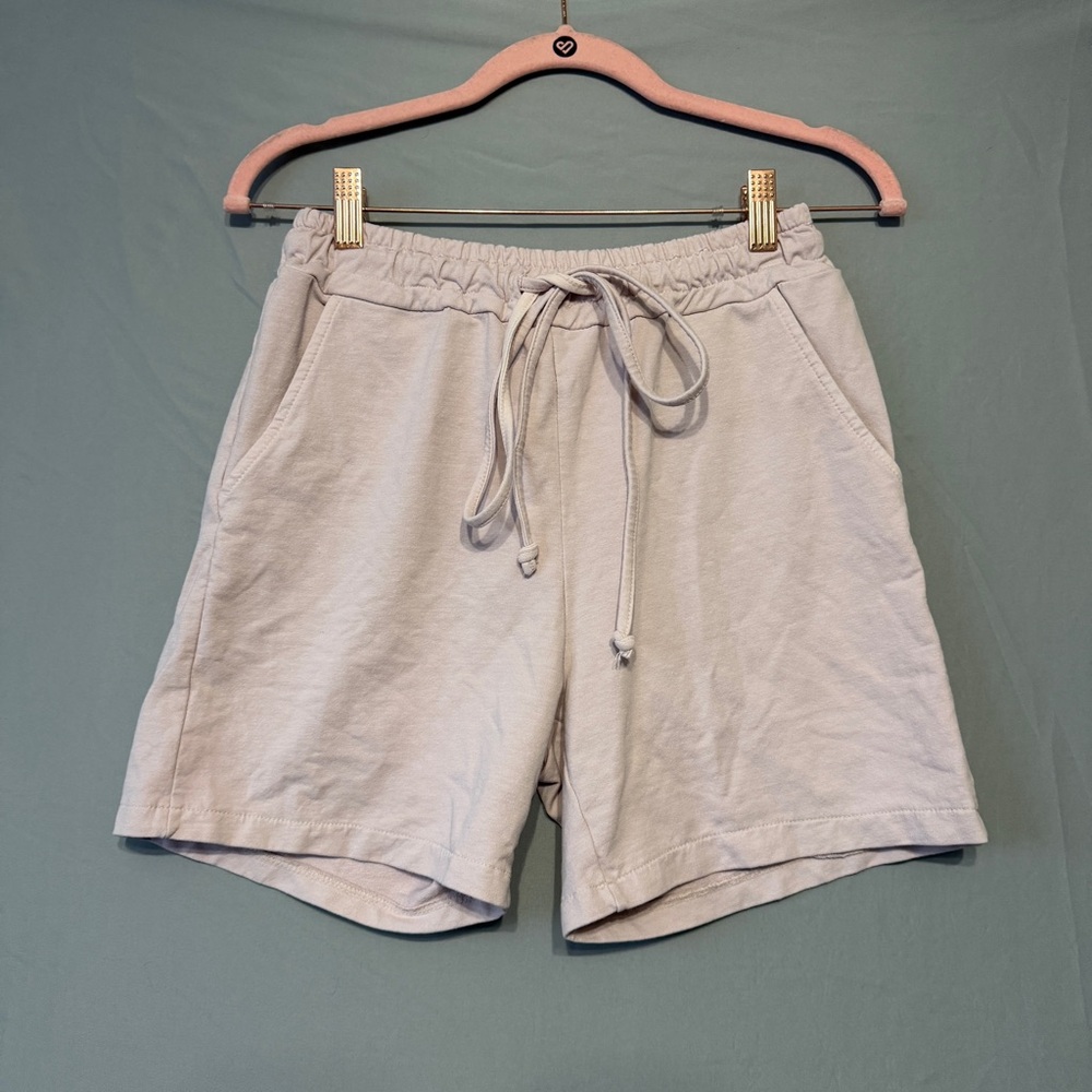 Pistache Womens Hi Rise Shorts Size S Pink Elastic Waist Drawstring Pockets